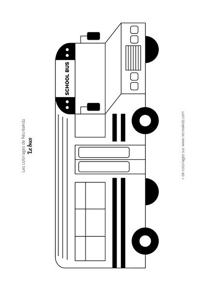 Coloriage bus à imprimer en PDF Dessin d autobus à colorier gratuit