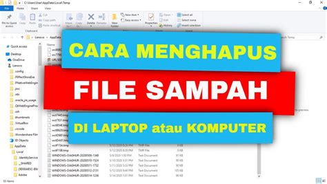 Cara Membersihkan File Sampah Di Laptop Dan Komputer Tanpa Aplikasi