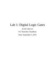 Lab 1 Digital Logic Gates Docx Lab 1 Digital Logic Gates ECEN 248