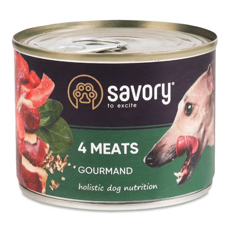 Корм для собак Savory Gourmand 4 meats 200г – онлайн-супермаркет «Сільпо»