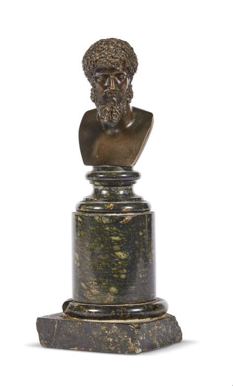 Florentine18th Century A Bust Of Marcus Aurelius Bronze On A Marble