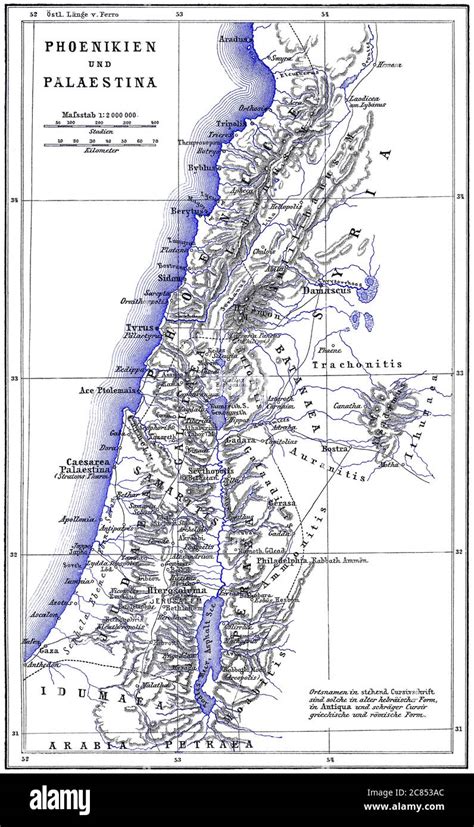 Map of ancient Phoenicia and Palestine Stock Photo - Alamy