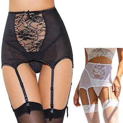 Suspender Belt Waspie High Waisted Lace Garter Sexy Lingerie Set Plus