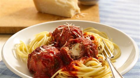 Cheese Stuffed Meatballs And Spaghetti Recipe From Betty Crocker