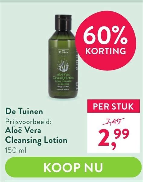 De Tuinen Aloe Vera Cleansing Lotion 150 Ml Aanbieding Bij Holland