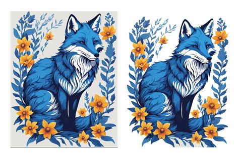 Blue Fox Graphic by A.I Illustration and Graphics · Creative Fabrica