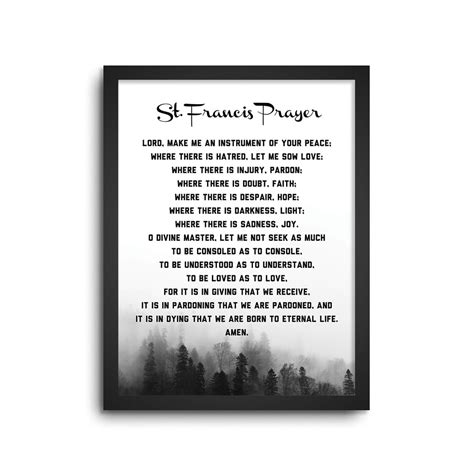 Amazon St Francis Prayer Poster Peace Prayer For AA NA