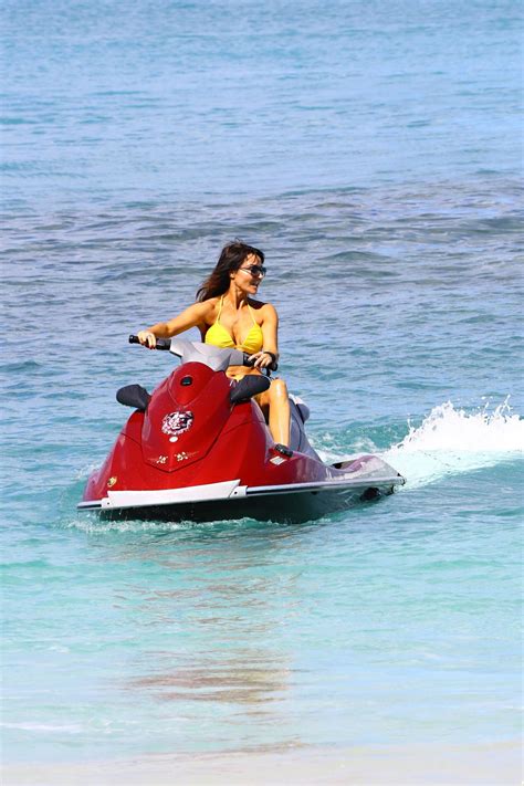 Lizzie Cundy In Yellow Bikini At A Beach In Barbados