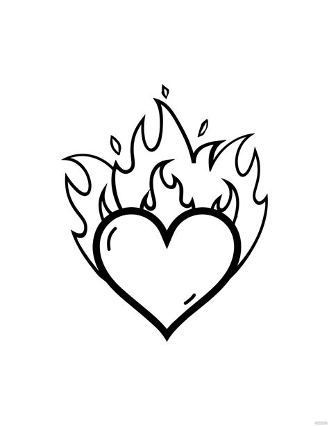 How To Draw A Heart On Fire