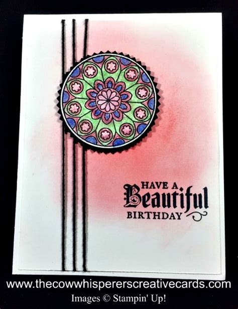 Splitcoaststampers Stained Glass Birthday Card Watercolor Pencils Vellum Cards Birthday Cards