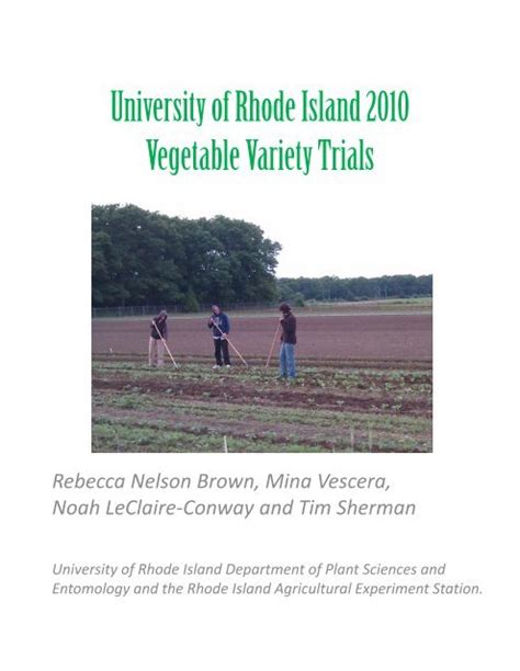 2010 Variety Trials University Of Rhode Island