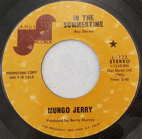 Mungo Jerry In The Summertime Mighty Man 1970 Vinyl Discogs