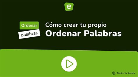 Cómo crear tu propio juego de Ordenar Palabras en Educaplay YouTube