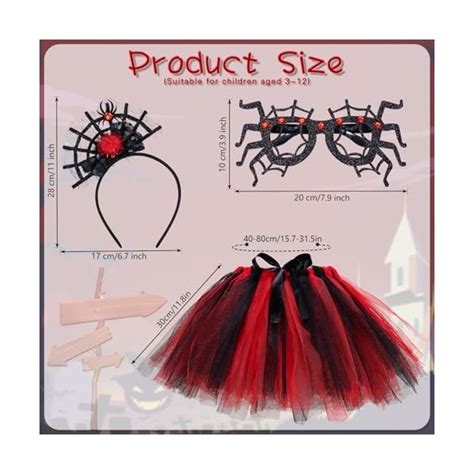 HIFOT Costume Araignée Enfant Fille Araignée Jupe Tutu avec Bandeau