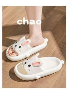 Women Cartoon Rabbit Design Slides Preppy Indoor Eva Slides For Sale