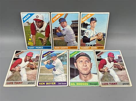 Sold At Auction Lot Of 7 1966 Topps Baseball Star Player Cards