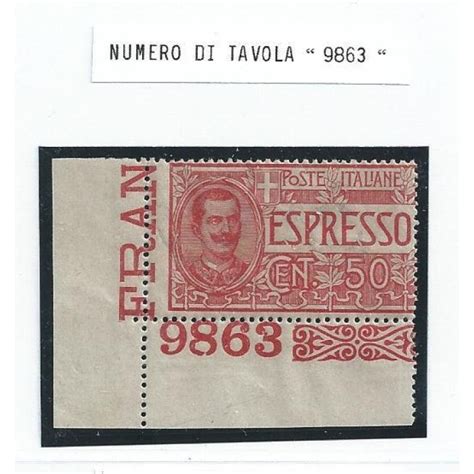 1920 Italia Regno Espresso N 4 Con NUMERO DI TAVOLA MNH