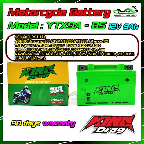 KING DRAG Motorcycle Battery Premium YB3L YTZ5 YB5L YTX5L YTX7A