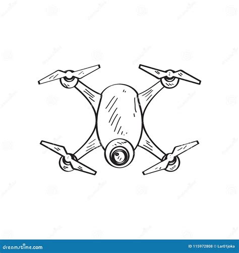 Drone Toy Sketch Stock Vector Illustration Of Vintage