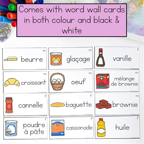 French Baking Vocabulary | French Word Wall Cards & Personal Dictionary