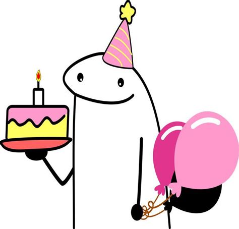 A Cartoon Character Holding A Birthday Cake With A Candle In It S Hand