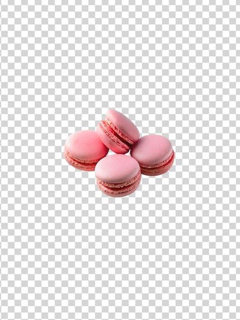 Premium PSD Pink Macarons Isolated On Transparent Background