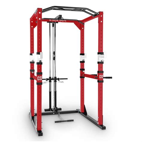 Capital Sports Tremendour Pl Power Rack Homegym Lat Pulldown Staal Rood