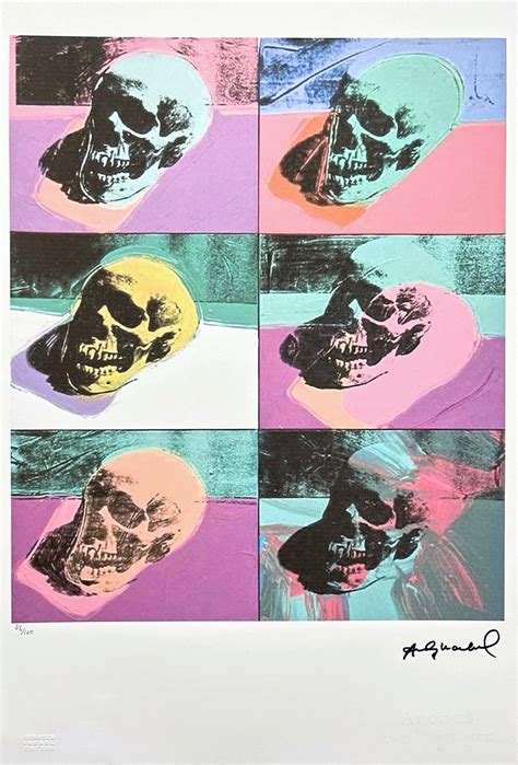 Andy Warhol Skulls Signed Certificate Coa Limited Edition 48 100 38