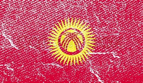 Flag of Kyrgyzstan with old texture. | Stock image | Colourbox