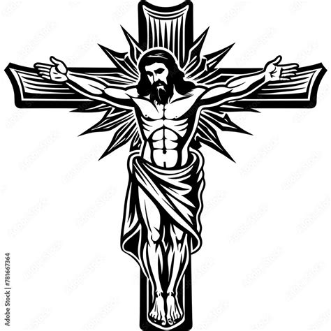 Vector, SVG Jesus on the cross silhouette, laser cut, white background ...