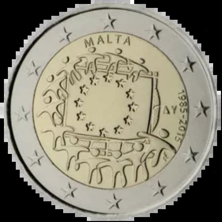 2 Euros Conmemorativos Malta 2015 Bandera De La UE