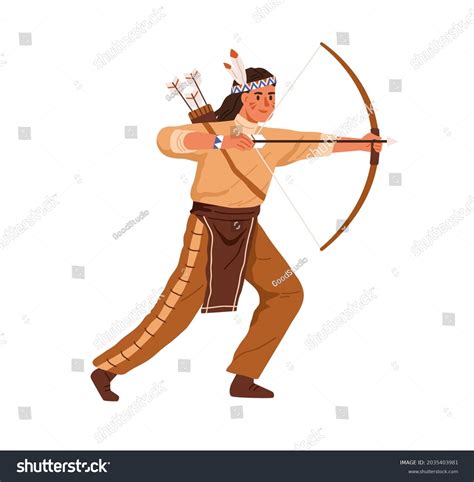 Cartoon Hunter With Bow And Arrow