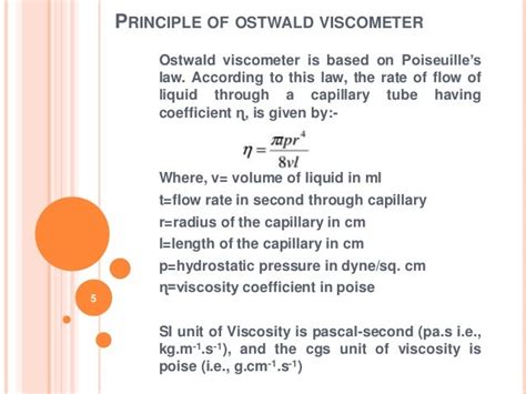 Viscosity measurement using ostwald viscometer