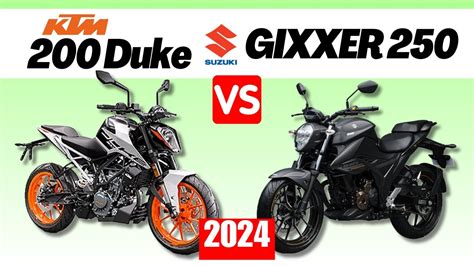 KTM Duke 200 Vs Suzuki Gixxer 250 Side By Side Comparison Specs