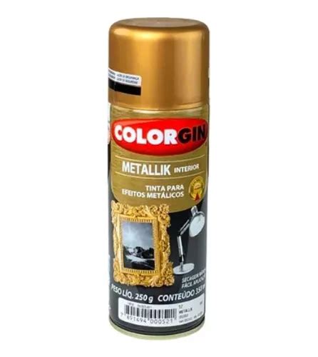 Tinta Spray Colorgin Metallik Efeito Metalizado Ouro Mercadolivre