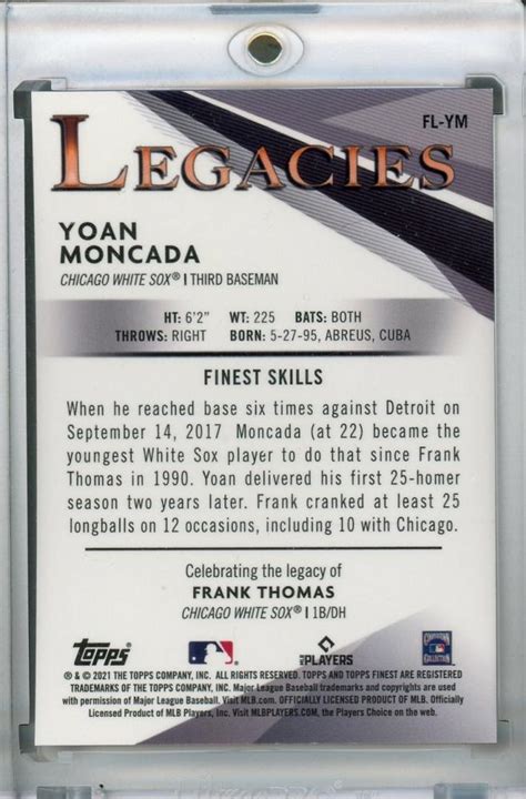 Mint Topps Finest Chicago White Sox Yoan Moncada