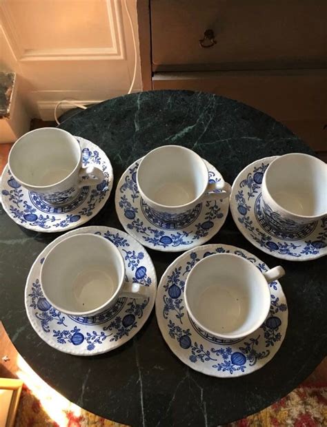 Enoch Wedgwood Tunstall Ltd Blue Heritage Set Cup And Blue Onion Saucer