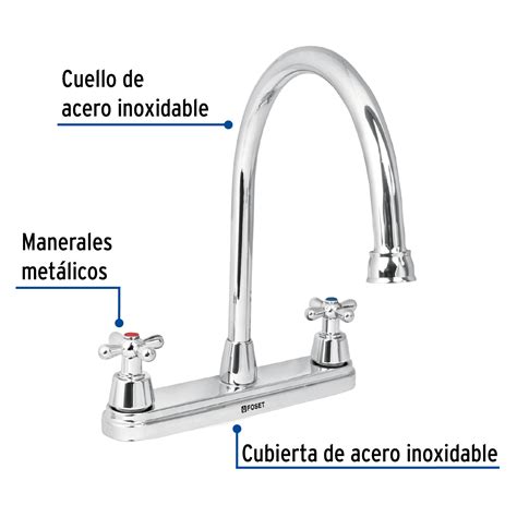 Ficha Tecnica Mezcladora Fregadero Cromo Cuello Largo Cruceta Aqua