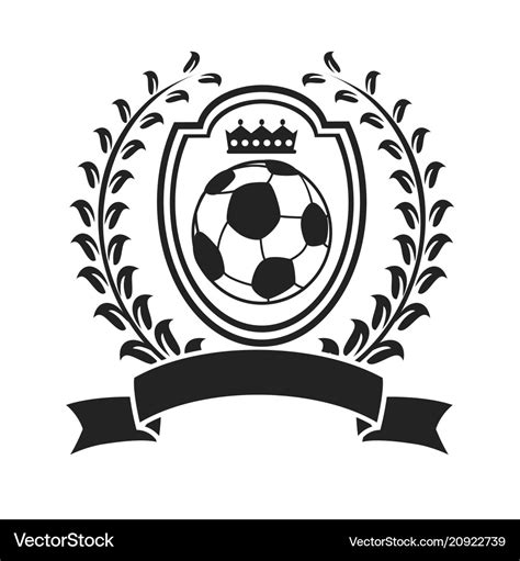 Soccer with shield wreath banner logo Royalty Free Vector