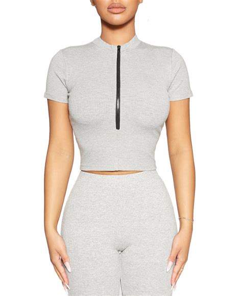 Заказать Модель NW с Т образным укороченным топом Naked Wardrobe цвет cерый по цене 3 010