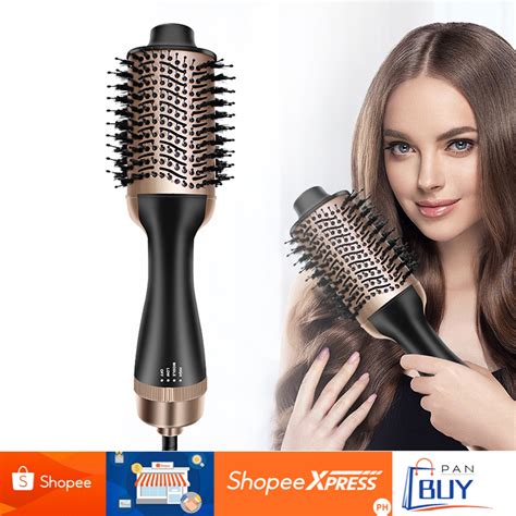 Hot Air Brush Comb Dryer Hair Curler Hot Cool Air Curling Iron 2 In 1 Hair Straightener Shopee