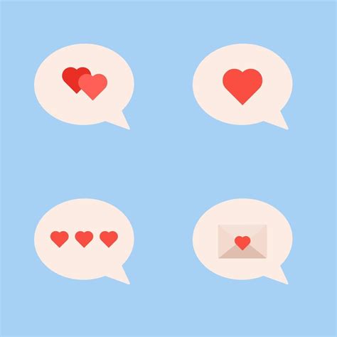 Vector Bubbles With Hearts Love Dialog Bubbles 9449124 Vector Art At