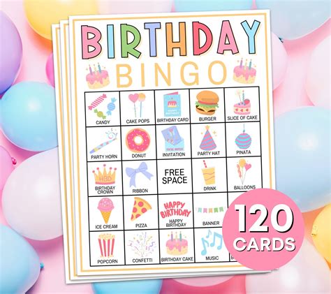 Birthday Bingo Printable Birthday Bingo Printable Party Bingo Kids