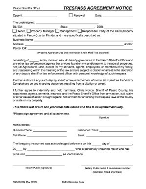 Florida Trespass Warning Form Fill Online Printable Fillable Blank