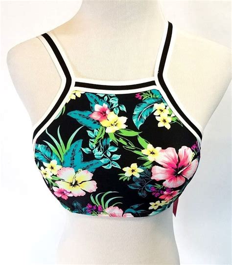 Xhilaration Juniors Bikini Top Size Medium Nwt Padded Floral