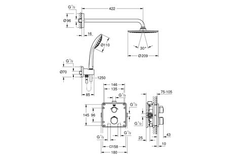 Набор для комплектации душа GROHE Grohtherm 34734000 выгодная цена