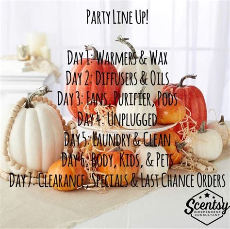 Scentsy Fall Party Line Up In 2022 Scentsy Scentsy Party Scentsy Host