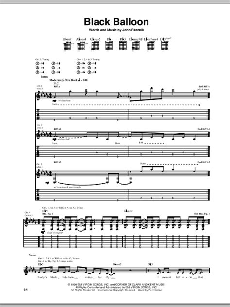 Black Balloon by Goo Goo Dolls - Guitar Tab - Guitar Instructor