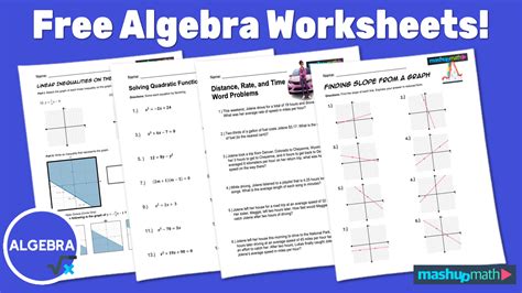 Valentines Day Algebra Practice Pack! {FREE!} - Worksheets Library