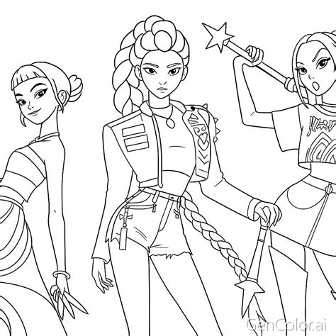 Free Huntrix Coloring Pages Generator 86 Huntrix Coloring Pages To